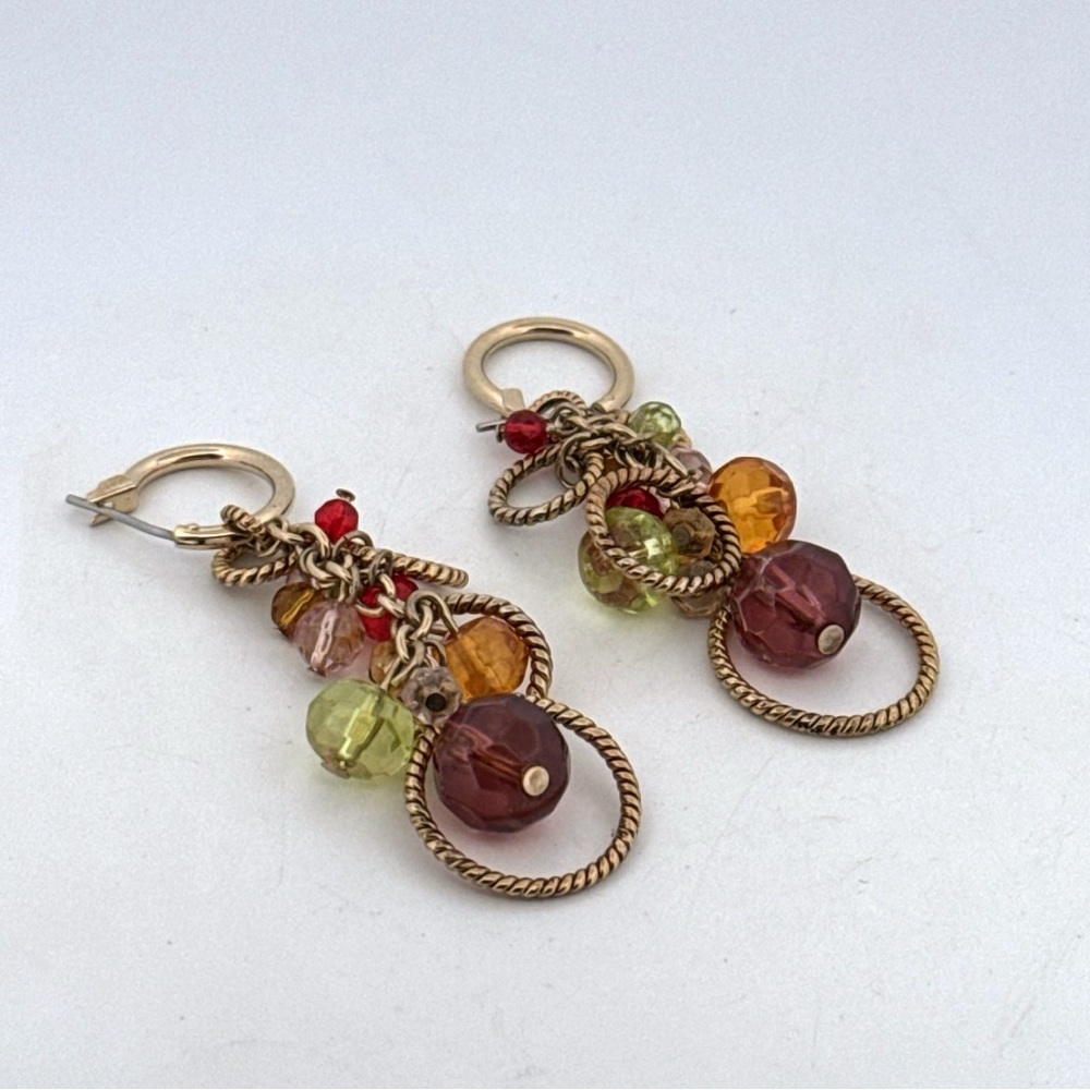 Multicolored Beads Dangle Earrings - image 3